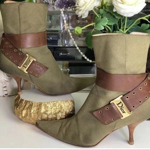 Dior Authentic Army Green Coates Booties